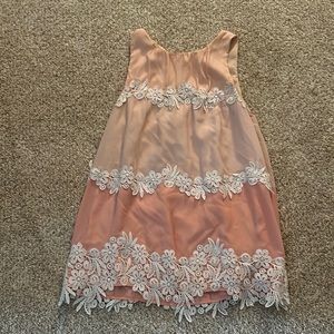 The Loft pink sleeveless top, size small, lace detail